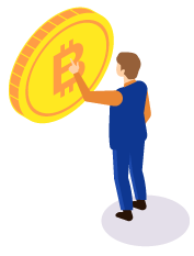 Man buying bitcoin