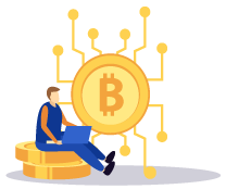 man bitcoin vector