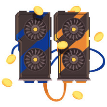 crypto mining machine vector